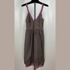 NEW Cynthia Steffe Dress Womens 0 brown purple floral fit flare preppy